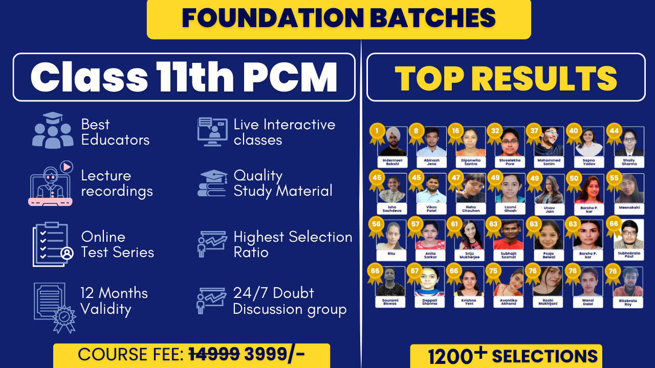 Foundation: 11th PCM (JEE: 2026-27)